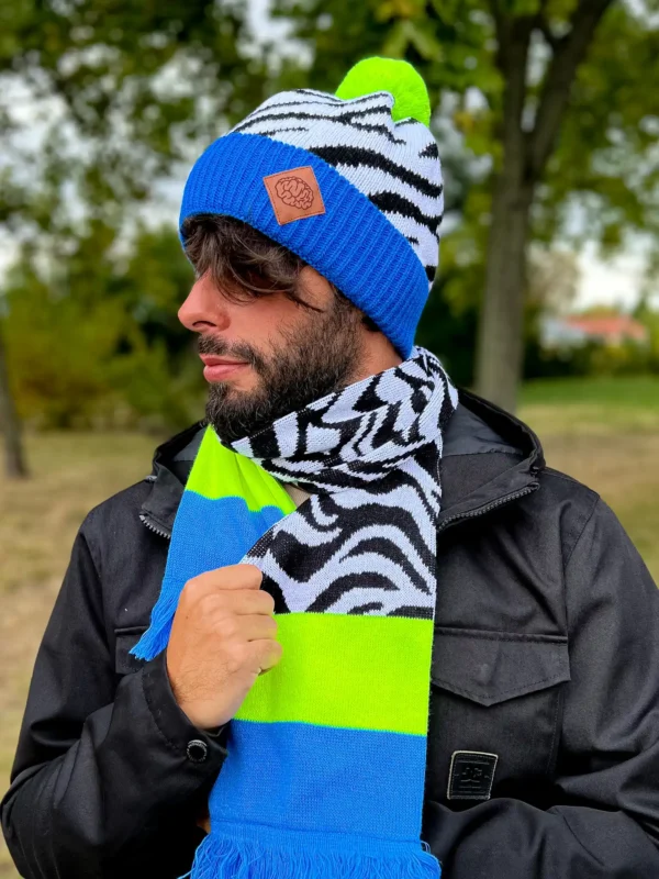 Męska czapka z printem zebry "Neonowa"