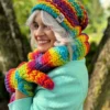 Czapka zimowa bez pompona NEVERLAND ,,Tęcza"
