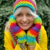 Czapka ręcznie robiona EXPLORER ,,Tęcza"