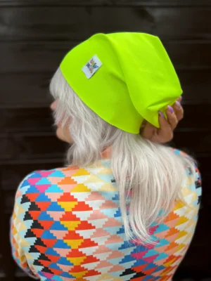 Czapka materiałowa "Neonowy żółty"