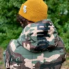 Męska czapka beanie z bawełny logo kolorowe "Musztardowa"