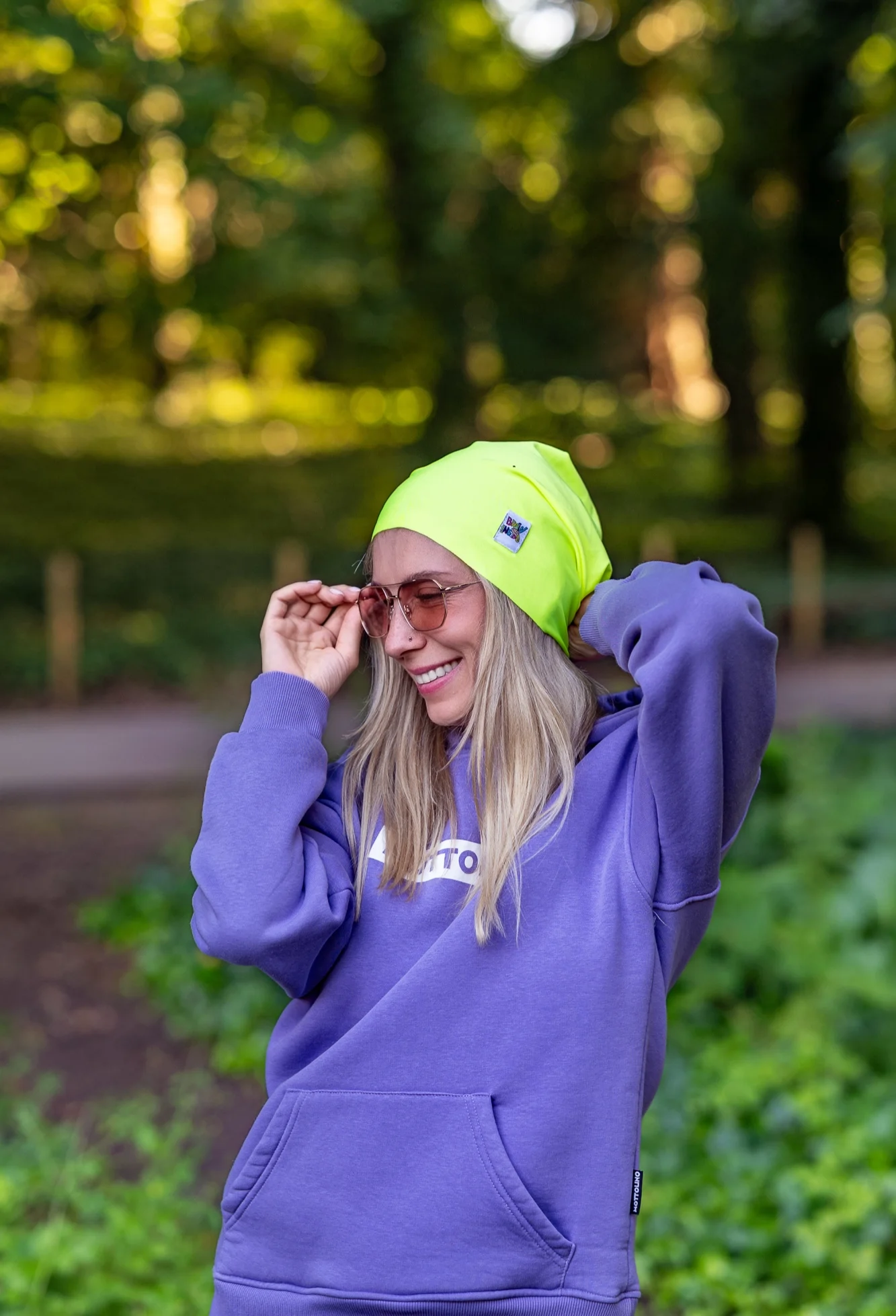 Czapka materiałowa "Neonowy żółty" 12 czapka na rower