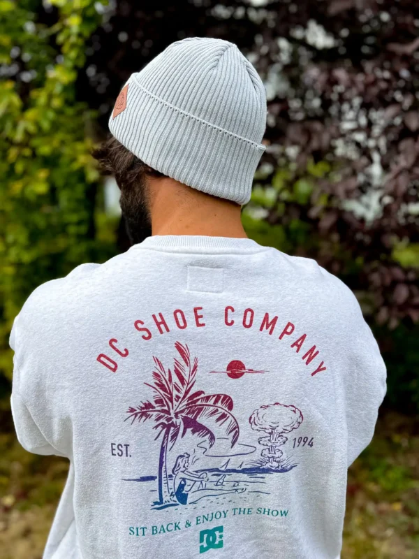 Męska bawełniana czapka beanie logo ekoskórka "Jasny szary"