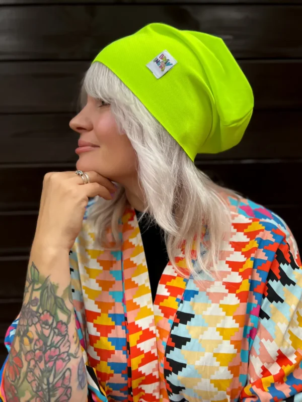 Czapka materiałowa "Neonowy żółty"