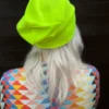 Czapka materiałowa "Neonowy żółty"