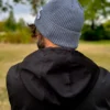 Męska czapka beanie z bawełny logo kolorowe "Ciemny szary"