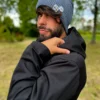 Męska luźna czapka z bawełny logo kolorowe "Ciemny szary"
