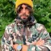 Męska czapka beanie z bawełny logo kolorowe "Musztardowa"
