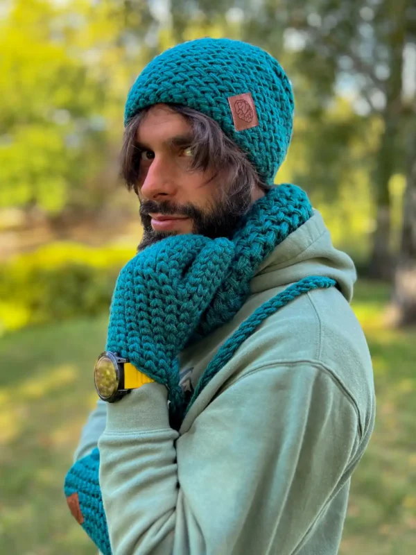Męska czapka ręcznie robiona EXPLORER ,,Leśny zielony"