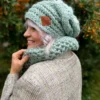 Czapka MERINO oversize THIS IS IT "Jasny Turkus"
