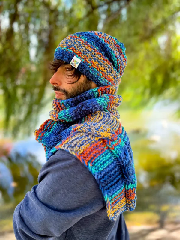 Męska czapka zimowa slouchy NEVERLAND "Górski potok"