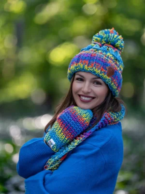 Czapka MERINO 50% ,,Tęcza błękit" EUFORIA Czapka MERINO 50% ,,Tęcza błękit" EUFORIA