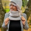 Bawełniana bandana zimowa "Jasny szary”