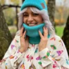 Bawełniany komin zimowy "Turkus”