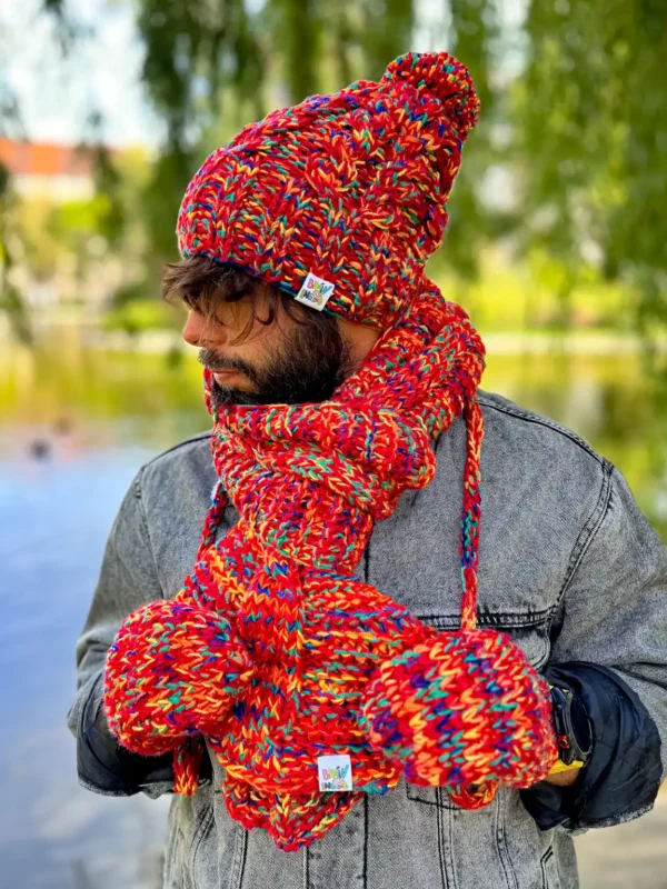 Męska czapka apres ski ENDORFINA ,,Czerwienie"