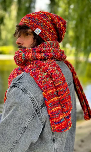 Męski_szal_handmade_kolorowy