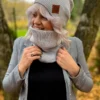 Bawełniana bandana zimowa "Jasny szary”