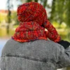 Męski SZAL ręcznie robiony "Czerwienie szalik"