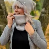 Bawełniana bandana zimowa "Jasny szary”