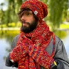 Męski SZAL ręcznie robiony "Czerwienie szalik"