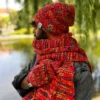 Męska czapka ręcznie robiona EXPLORER ,,Czerwienie"