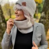 Bawełniana bandana zimowa "Jasny szary”