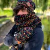 Męski KOMIN na szyję z wełny "Czarne czerwienie"