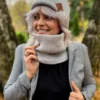 Bawełniana bandana zimowa "Jasny szary”