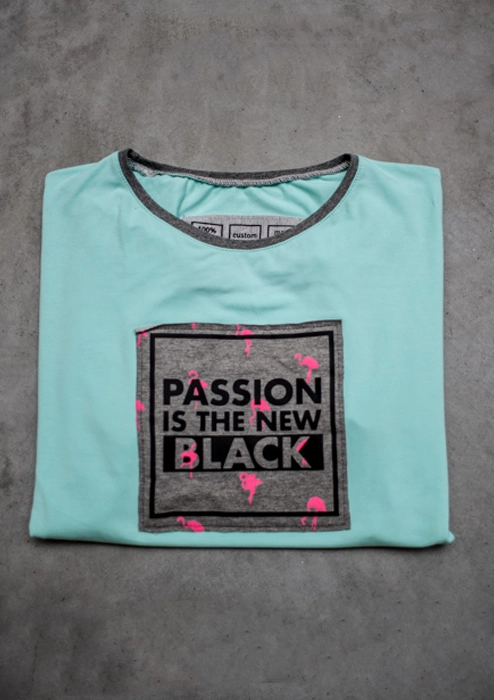 Miętowa koszulka Passion is the new black MINT KUSH