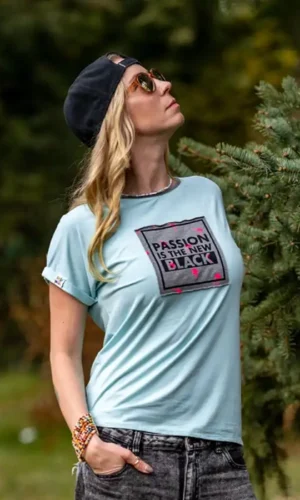 t shirt damski z nadrukiem mięta
