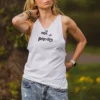 Biały tank top z napisem I'm fucking perfect