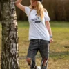 Biała koszulka oversize Born to fuck