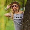 Szary t-shirt oversize Fuckin' positive
