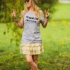 Szary t-shirt oversize Fuckin' positive