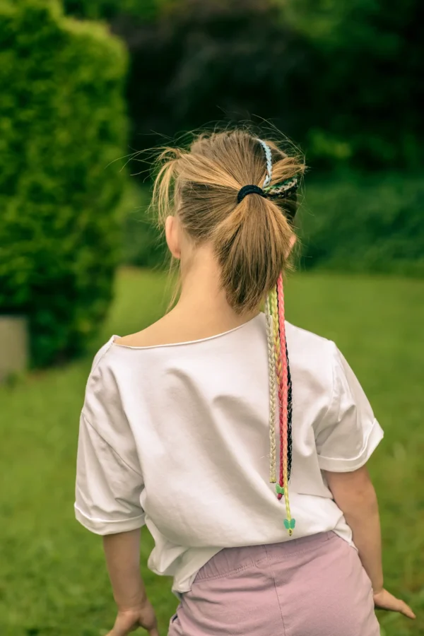 Koszulka dla dziecka biała "Bron to: eat play trouble"