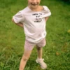 Koszulka dla dziecka biała "Bron to: eat play trouble"
