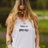 Biały tank top z napisem I'm fucking perfect