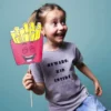 Szara koszulka dziecięca Beware: kid inside