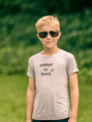 Bawełniana koszulka dla dziecka "Addicted to Mommy"