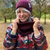 Czapka beanie z bawełny logo kolorowe "Bordo"