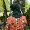 Bawełniana czapka jesienna logo ekoskórka "Zielony"