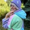 Czapka beanie z bawełny logo kolorowe "Jasny fiolet"