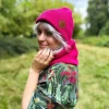 Bawełniana czapka beanie logo ekoskórka "Malina"