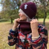 Czapka beanie z bawełny logo kolorowe "Bordo"