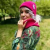 Czapka beanie z bawełny logo kolorowe "Malina"