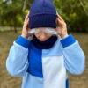 Czapka beanie logo ekoskórka "Granat"