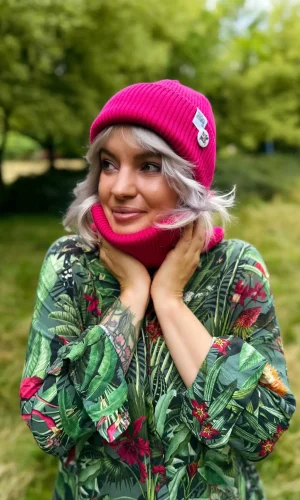 beanie różowa