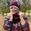 Czapka beanie z bawełny logo kolorowe "Bordo"