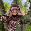 Luźna czapka z bawełny logo kolorowe "Brąz"