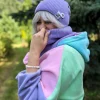 Luźna czapka z bawełny logo kolorowe "Jasny fiolet"